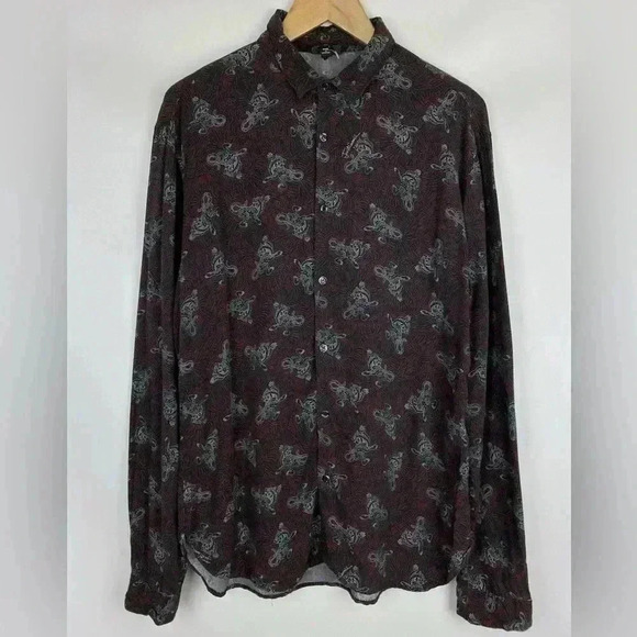 Roberto Just Cavalli Overprinted Tiger long sleeve button up shirt size 50